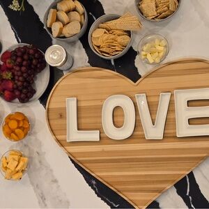 Extra Large Heart-Shaped Charcuterie Board | Bamboo Wood | 24” x 20”